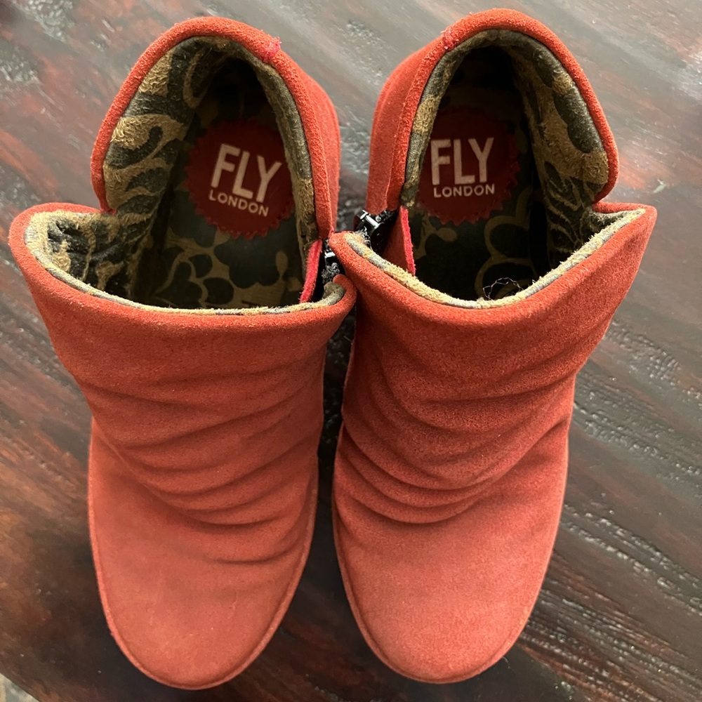 Fly London Rust Suede Ankle Boots